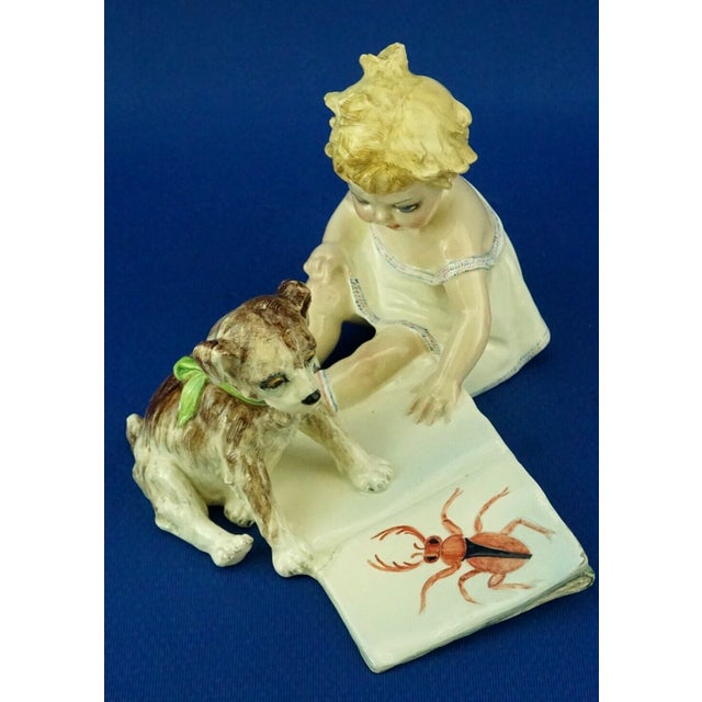 Little Girl and Dog Figure by Arturo Pannunzio, Italy, 1890s-1910s For Sale - Image 9 of 18