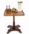 - Elegant single Regency style parquetry side table - Intricate parquetry inlay work to the top, very well crafted - Brass...