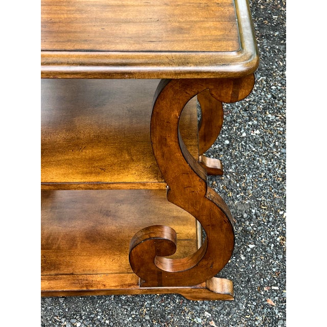 Brown Rustic European Maple Scrolled Leg Side Table For Sale - Image 8 of 10