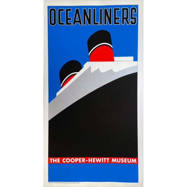 John Van Hamersveld, Oceanliners, the Cooper-Hewitt Museum Hand Printed Silkscreen Limited Edition Print Holiday Sale For Sale