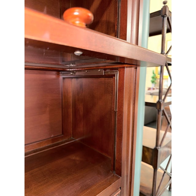 Vintage Ethan Allen Barrister Glass Door Bookcase For Sale In New York - Image 6 of 10