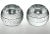 A matching pair of vintage hand blown solid glass match strikers with hand-cut cross hatched band to the side surface and...