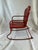 Metal 1930’s Rare Vintage John Gordon Rideout Red Clamshell Metal Child's Chair For Sale - Image 7 of 11