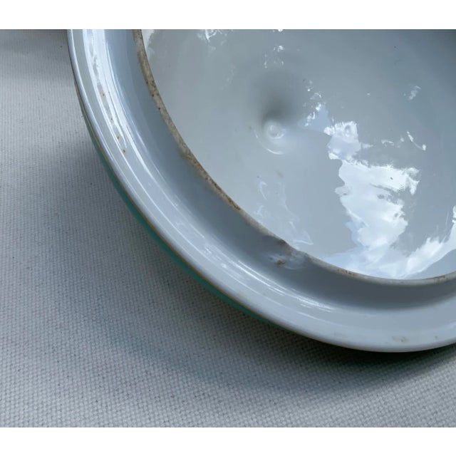 Ceramic 19th Century French Porcelain Large Tureen W/Turquoise & Gilt Detail For Sale - Image 7 of 18