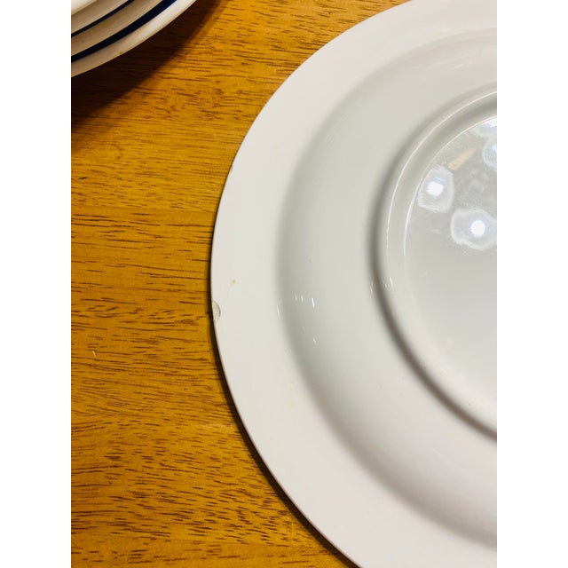 Vintage Ceramica Quadrifoglio Italian Decorative Blue & White Floral Large Plates - Set of 6 For Sale - Image 12 of 12