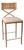 Iron Barstool in an Aged Gold Finish With Faux Ostrich Seat For Sale
