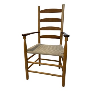 Vintage Shaker Workshops Cherry Chair With Original Webbed Seat For Sale