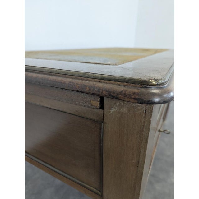 Brown Late 19th Century Louis XVI Flat Desk in Mahogany For Sale - Image 8 of 9