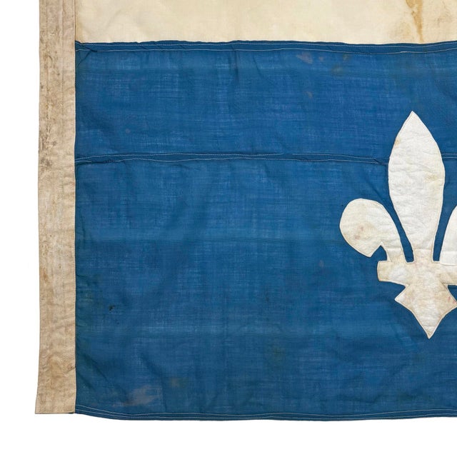 Oversize Vintage Wool Sewn Flag of Quebec, French Canada For Sale In Los Angeles - Image 6 of 6