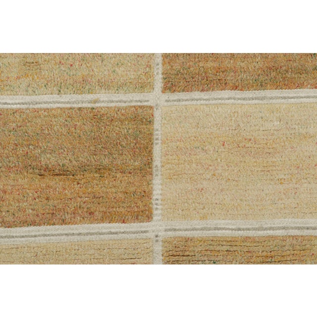 Contemporary Rug & Kilim’s Scandinavian Style Rug, Beige-Brown With Square Geometric Patterns For Sale - Image 3 of 8