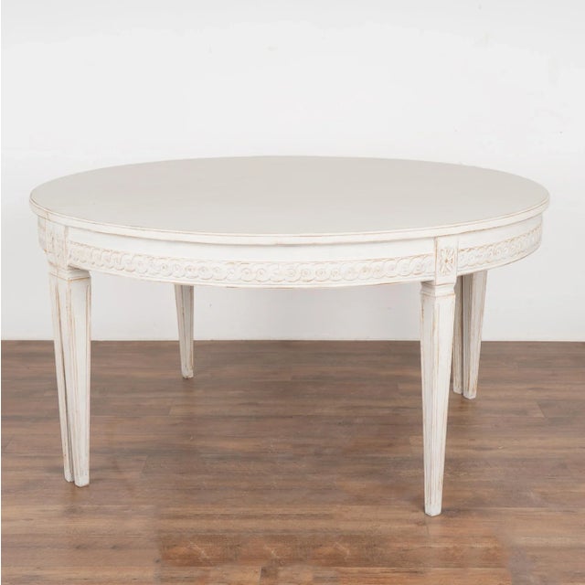 White Oval Dining Table With Three Leaves, Sweden Circa 186080 Chairish