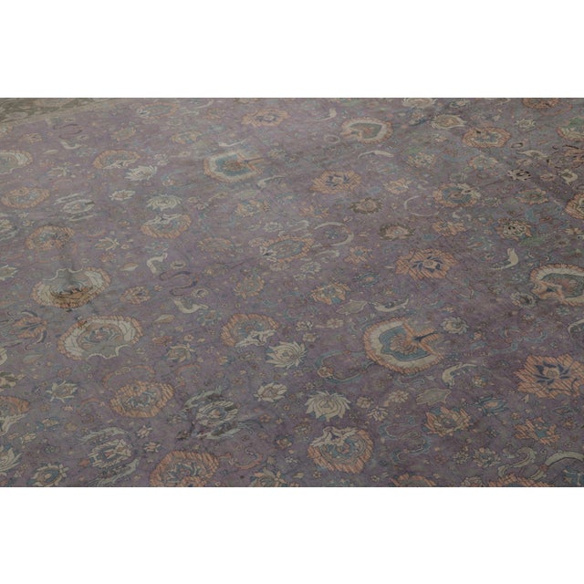 Rug & Kilim Rug & Kilim’s Agra-Inspired Rug, Floral Trellis on Midnight Purple Field For Sale - Image 4 of 7