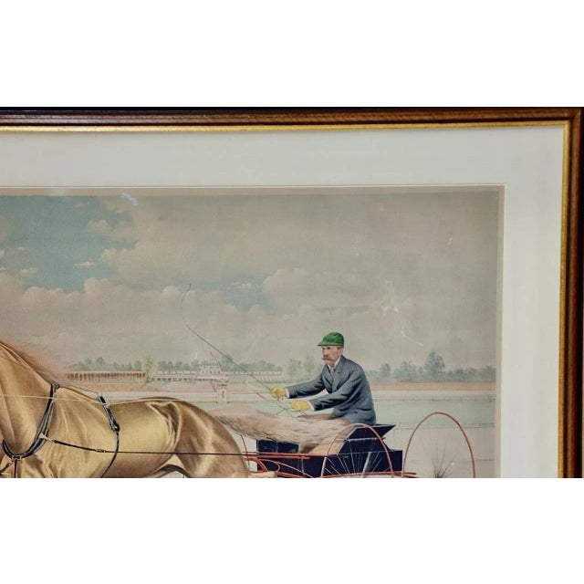 19th C. Currier & Ives Lithograph "Celebrated Trotting Team Edward & Swiveller", 1882 For Sale - Image 11 of 11
