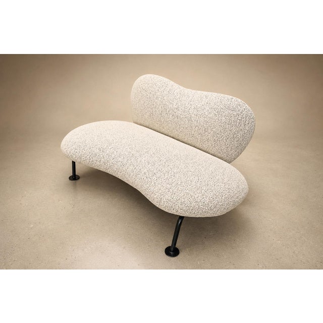 Brazilian Modern Organic Form Loveseat in Iron & Bouclé by Freijó Móveis, Brazil, 1950s For Sale - Image 12 of 18