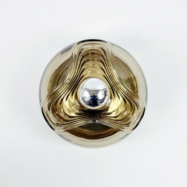 Glass Wave Futura Wall Lamps by Koch & Lowy for Peill & Putzler, Germany, 1970s For Sale - Image 4 of 12