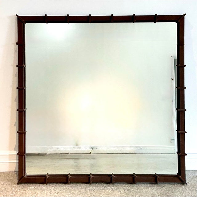 Vintage Patinated Wrought Iron Mirror For Sale - Image 12 of 12