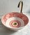 Moroccan Pink Flower Handcrafted Vessel Basin Ceramic Modern Style, Moroccan Basin Sink Bowl with Brass Drain For Sale - Image 3 of 10