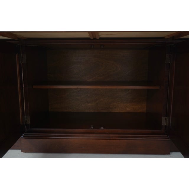 Brown Stickley Beveled Glass Cherry Breakfront China Cabinet For Sale - Image 8 of 18