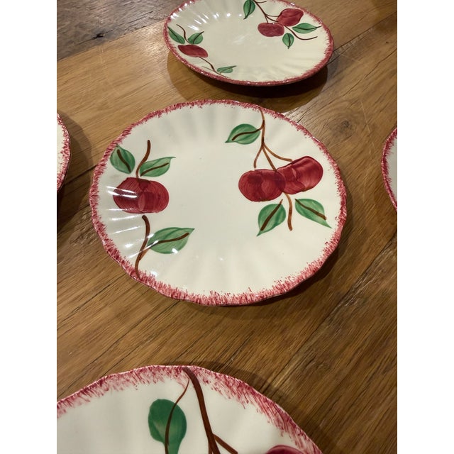 1940s Vintage Blue Ridge Southern Potteries "Crab Apple" Bread & Butter Plates - Set of 4 For Sale - Image 5 of 8