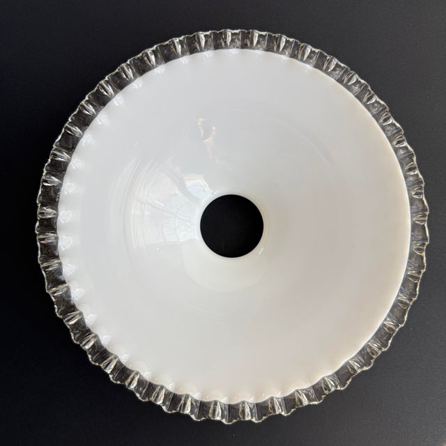French White Opaline Glass “Frill” Pendant Light, 1930s For Sale In Buffalo - Image 6 of 7