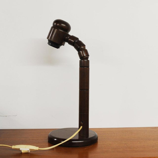 Swedish Wooden Table Lamp from GB Solbackens Svarveri, 1970s For Sale - Image 3 of 10