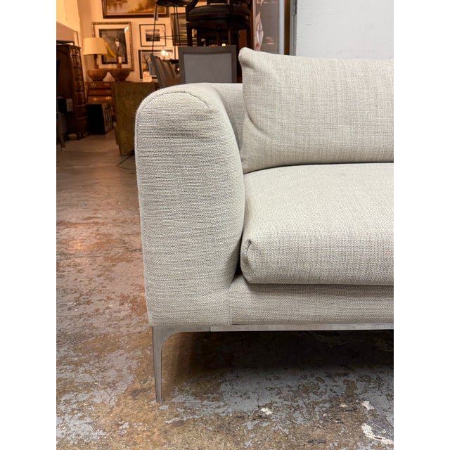 Textile Design Within Reach Jonas Snow Linen Sofa For Sale - Image 7 of 12