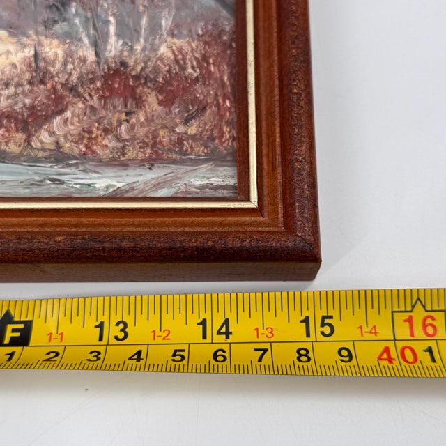 Brown Vintage Nancy Volk Oil Painting Framed Australian Bush Landscape 11x15 For Sale - Image 8 of 11