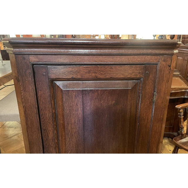 Brown English Oak Corner Cabinet, 1800s For Sale - Image 8 of 11