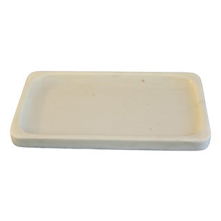 Italian Ivory White Marble Tray For Sale