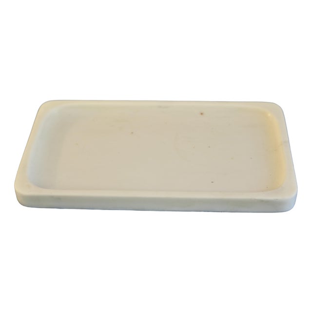 Italian Ivory White Marble Tray For Sale
