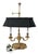 French Vintage French Bouillotte Lamp Frederick Cooper Brass Tole Metal Black For Sale - Image 3 of 9