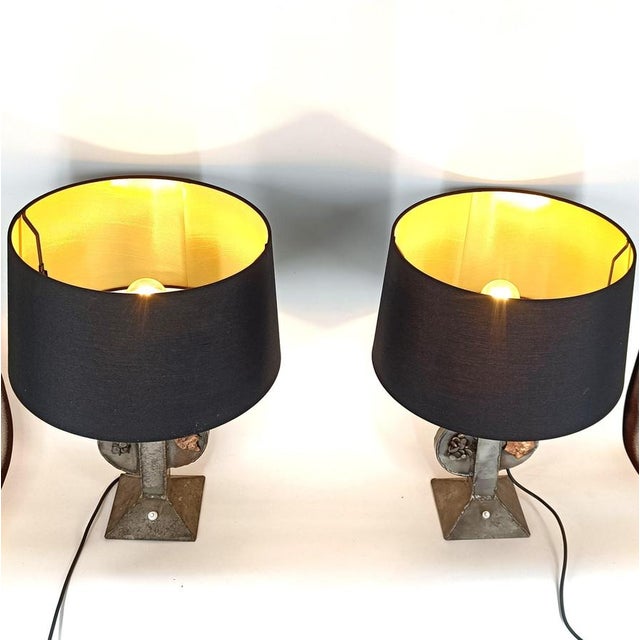 Brutalist Table Lamps, 1970s, Set of 2 For Sale - Image 4 of 12