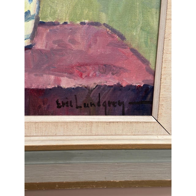 Eric Lundgren, Asters in Ceramic Vase, 1950s, Oil on Canvas, Framed For Sale - Image 10 of 18