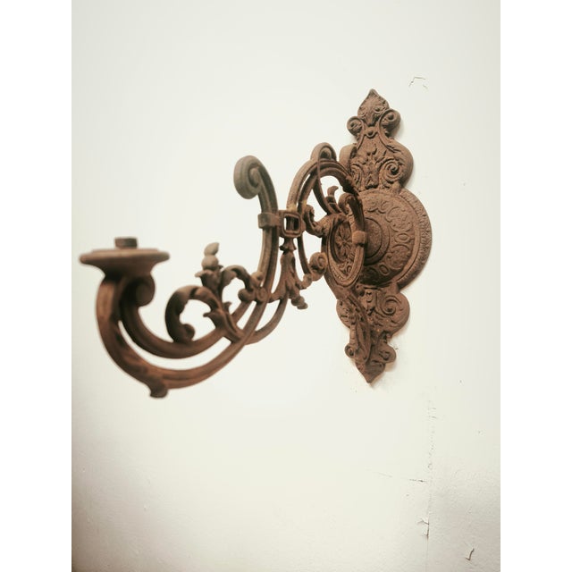 Antique Cast Iron Arm Bracket, 1890s For Sale - Image 7 of 18