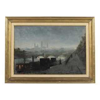 French School Artist, View of Paris, 19th Century, Oil on Canvas For Sale
