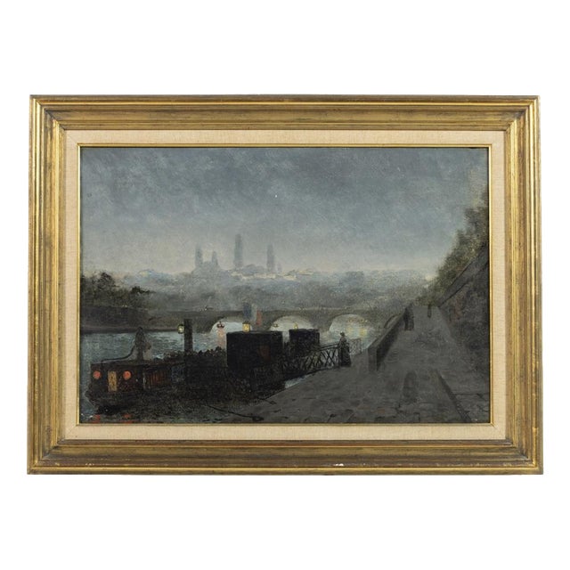 French School Artist, View of Paris, 19th Century, Oil on Canvas For Sale