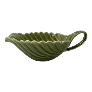 Green Ceramic Leaf Shape Gravy Boat For Sale