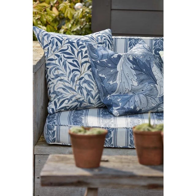 English Morris & Co Willow Bough Fabric in Indigo - a Sample For Sale - Image 3 of 3