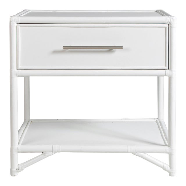 Olympia One-Drawer Nightstand in White For Sale