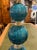 Early 21st Century Pair of Modern Teal Ball Form Murano Glass Lamps For Sale - Image 5 of 6