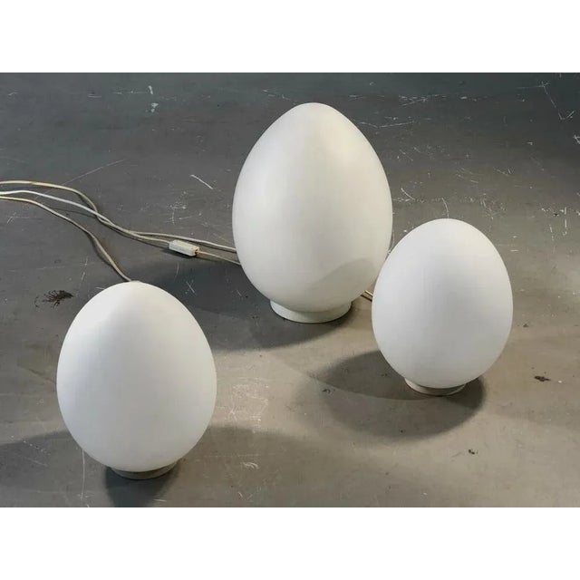 Space Age Glass Egg Table Lamps from Vianne, France, 1970s, Set of 3 For Sale - Image 9 of 12