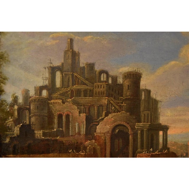 Flemish Artist, Landscape with Tower of Babel, 17th-18th Century, Oil on Canvas, Framed For Sale - Image 4 of 17