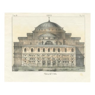 Church of Saint Sophia, 1842, Hand Colored Lithograph For Sale