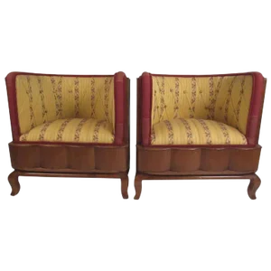 Vintage Barrel Back Italian Side Chairs - A Pair