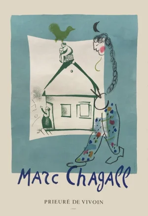 1969 Marc Chagall Prieuré De Vivoin Lithograph Poster