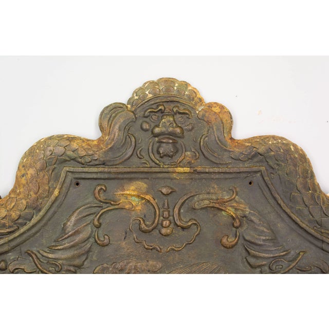 Late 18th Century 18th Century French Cast Iron Fireback Bas Relief For Sale - Image 5 of 8