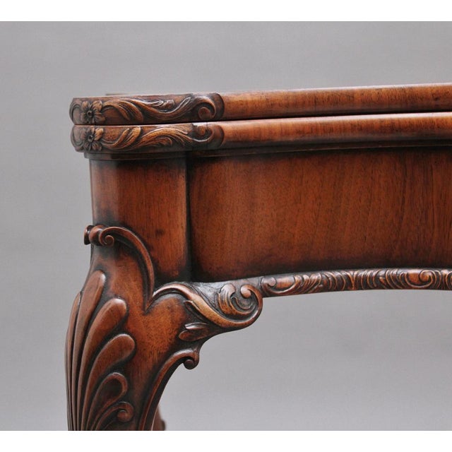 Walnut Card Table by Howard & Co London, Early 1900s For Sale - Image 3 of 14