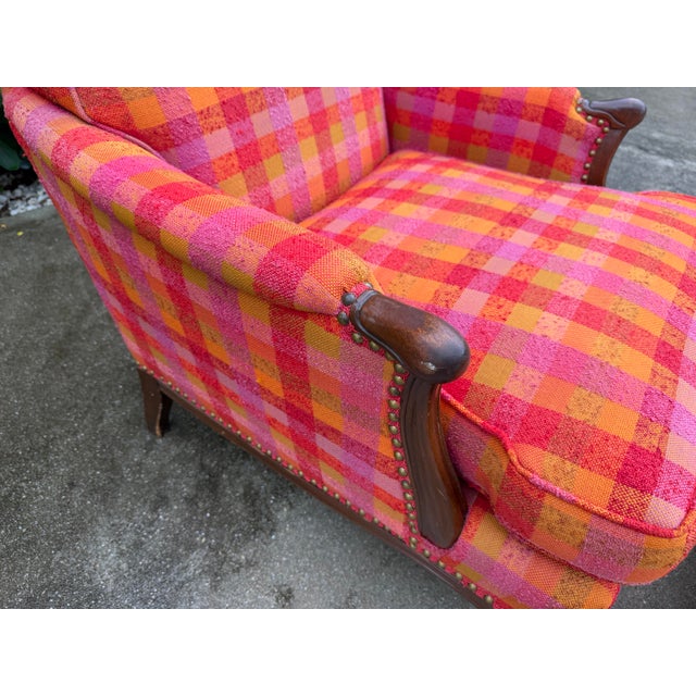 Antique Carved Wood Bergère-Style Lounge Chair + Ottoman For Sale - Image 12 of 12
