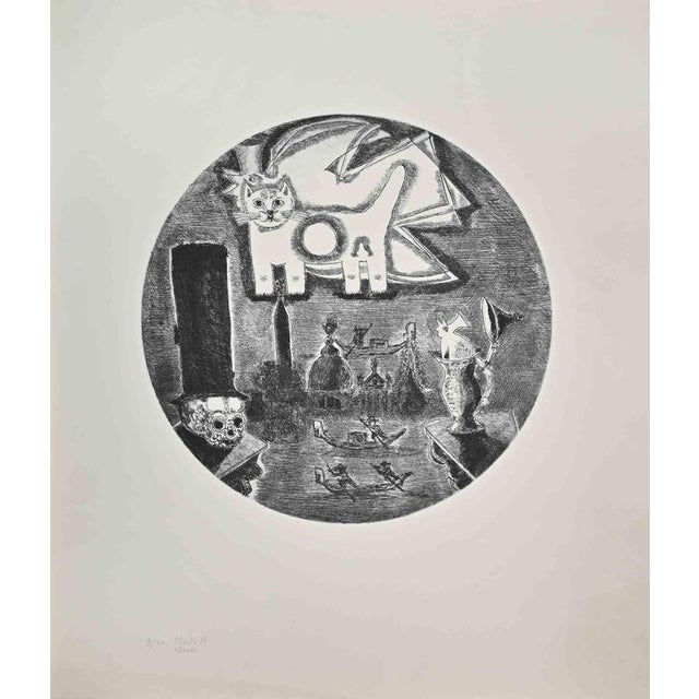 Gianpaolo Berto, The Cat, Etching, 1974 For Sale - Image 3 of 3
