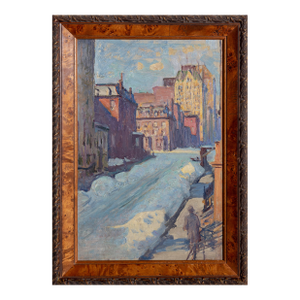 Kenneth Frazier, Winter Street Scene, Oil Painting